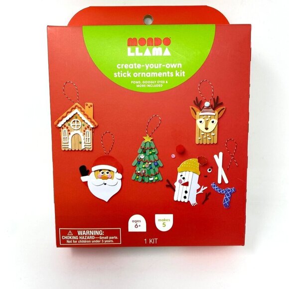 Christmas Craft Stick Character Kit Mondo Llama™ DIY Art Kit Holiday Theme - Picture 1 of 7